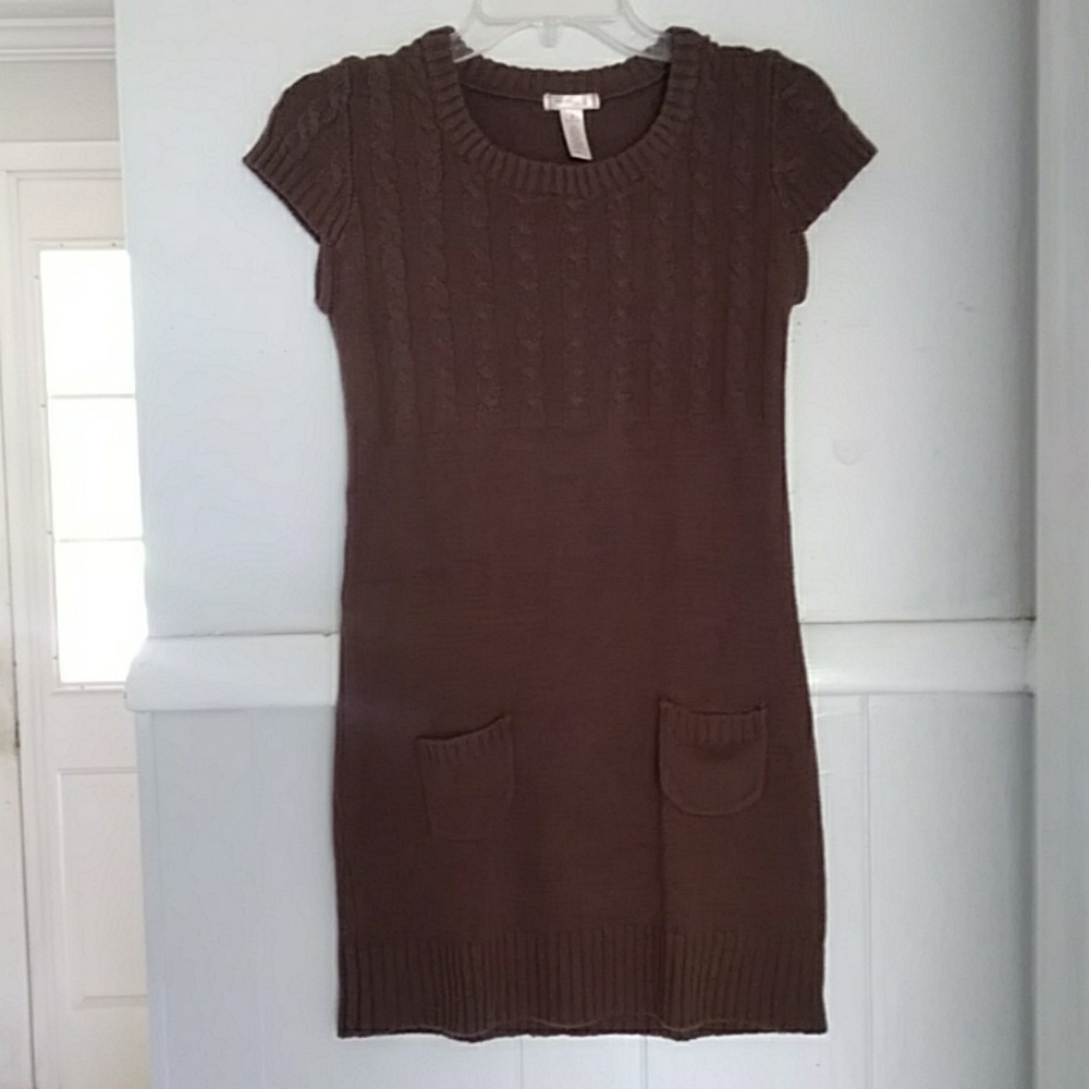 Ambiance apparel brown sweater tunic/dress